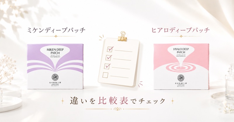ミケンディープパッチとヒアロディープパッチの違いを比較した結論