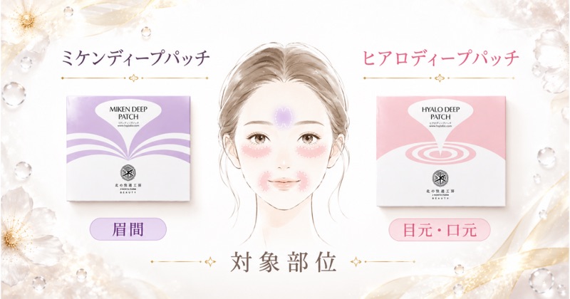 ミケンディープパッチとヒアロディープパッチの対象部位・形状の違い