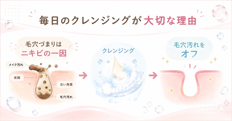 毛穴づまりがニキビにつながる仕組み
