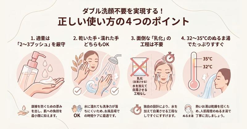 オルビス ザ クレンジングオイルでダブル洗顔不要を実現する正しい使い方